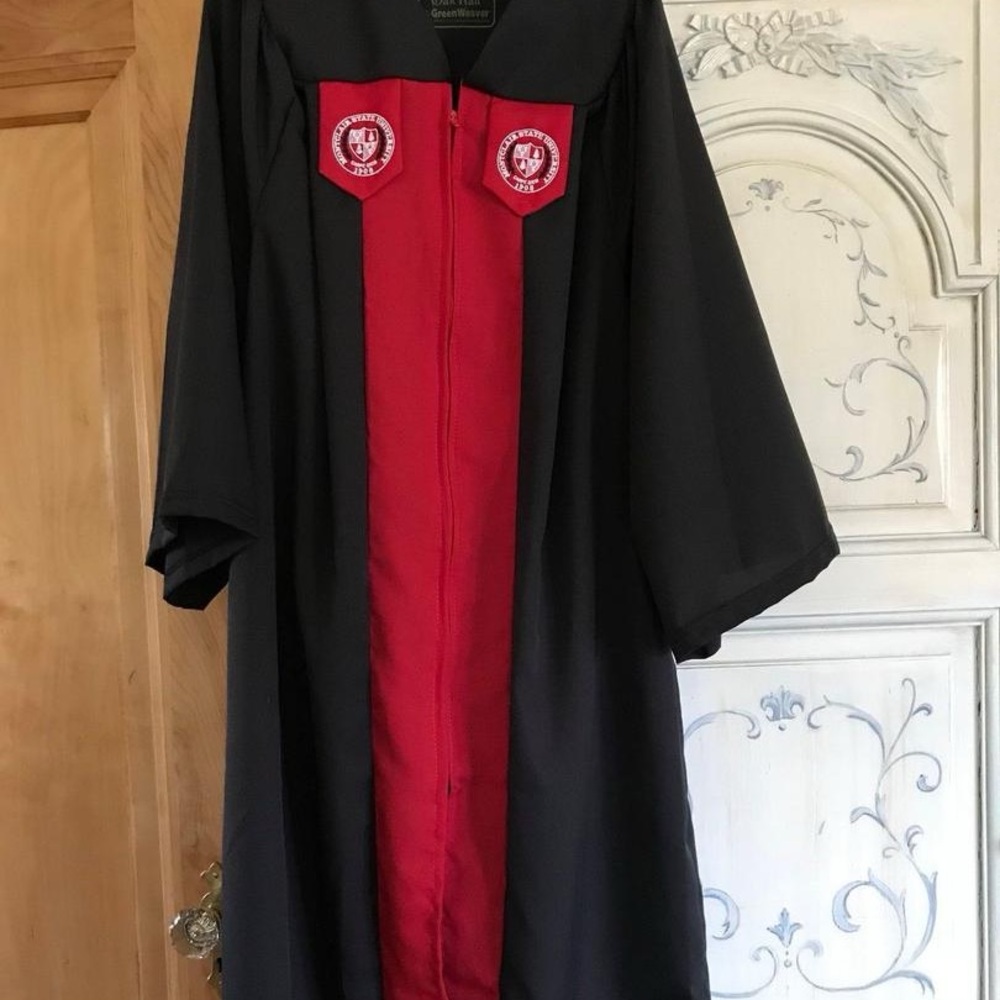Black and Red Graduation Gown
